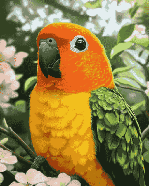 Sun Conure Parrot Diamond Painting