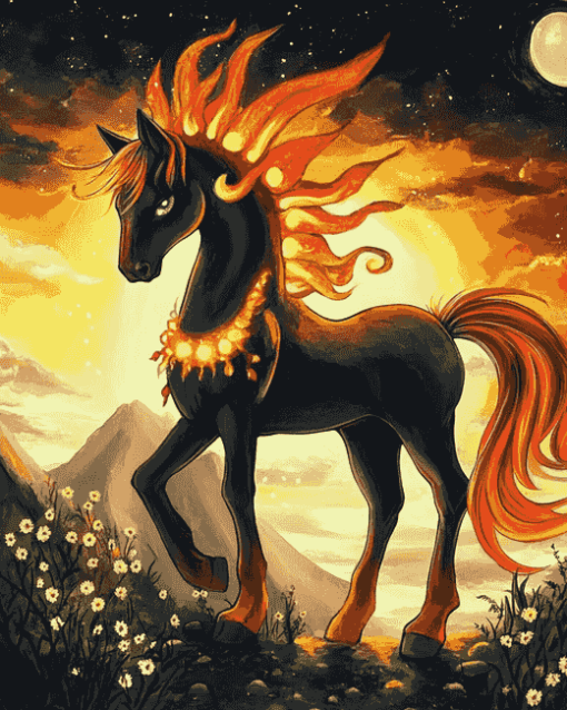 Sun-Kissed Fantasy Horse Diamond Painting