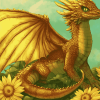 Sunflower Fantasy Dragon Diamond Painting