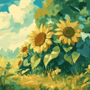 Sunflowers Torterra Pokemon Diamond Painting