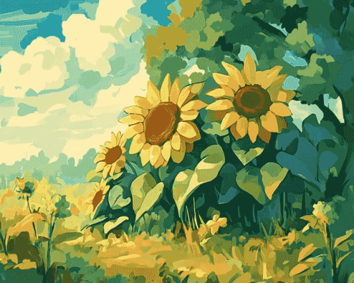 Sunflowers Torterra Pokemon Diamond Painting