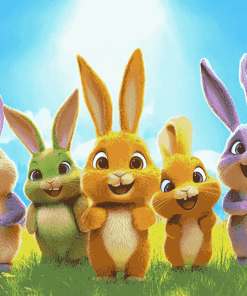 Sunny Bunnies Cartoon Diamond Painting