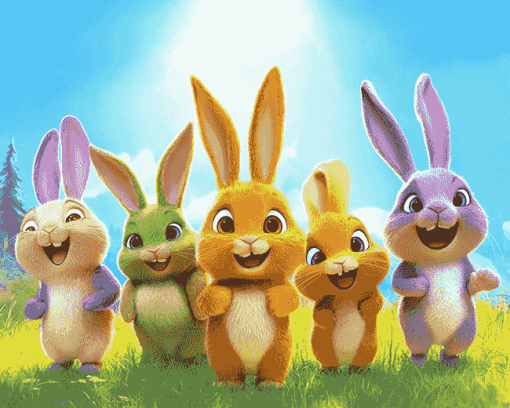 Sunny Bunnies Cartoon Diamond Painting