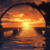 Sunset Beach Bridge Diamond Painting