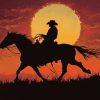 Sunset Cowboy Silhouette Diamond Painting