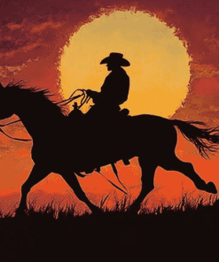 Sunset Cowboy Silhouette Diamond Painting