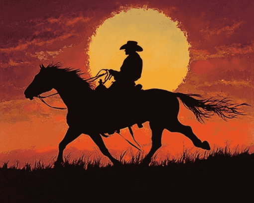 Sunset Cowboy Silhouette Diamond Painting