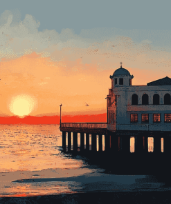 Sunset Over Cadiz Pier Diamond Painting