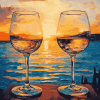 Sunset Reflection Glasses Diamond Painting