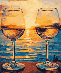 Sunset Reflection Glasses Diamond Painting