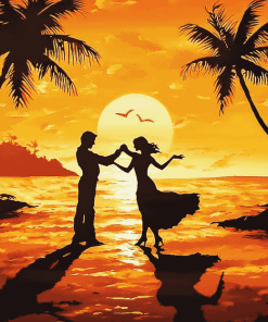 Sunset Romance Beach Diamond Painting