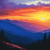 Sunset Smokey Mountains Diamond Painting