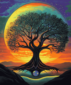 Sunset Tree of Life Diamond Painting