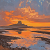 Sunset on Lindisfarne Island Diamond Painting