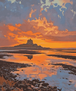 Sunset on Lindisfarne Island Diamond Painting