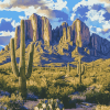 Superstition Mountain Landscapes Diamond Painting