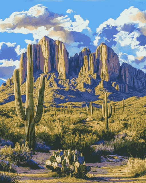 Superstition Mountain Landscapes Diamond Painting