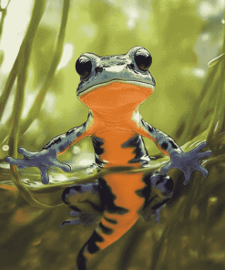 Swimming Salamander Reptile Diamond Painting