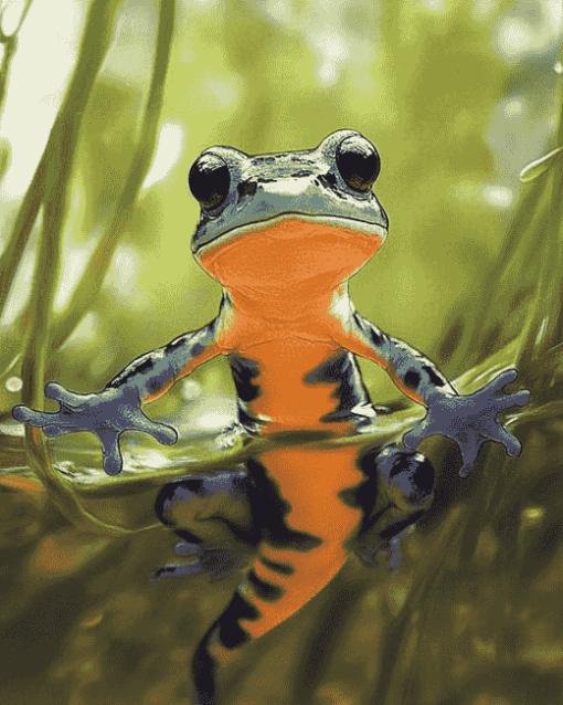 Swimming Salamander Reptile Diamond Painting