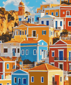 Symi Island Cityscape Diamond Painting