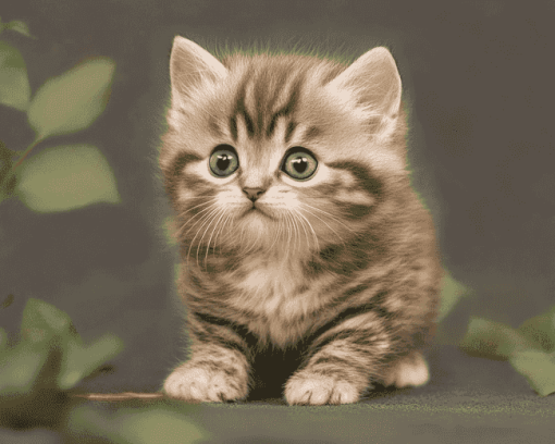 Tabby Persian Kitten Diamond Painting