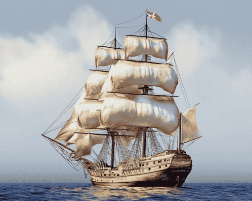 Tall Ship Sailboat Diamond Painting