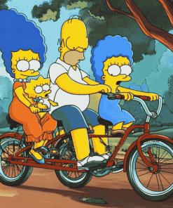 Tandem Bike Simpsons Diamond Painting