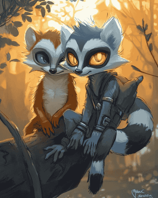 Tangle the Lemur Sonic Diamond Painting