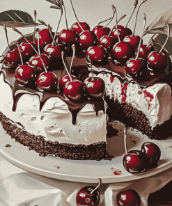 Tasty Cherry Cake Diamond Painting