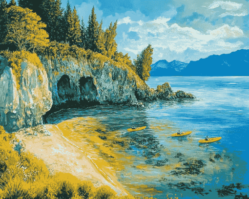 Taupo Mine Bay Coastline Diamond Painting