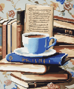 Teacup Books Cross Stitch Diamond Painting