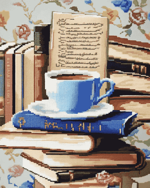 Teacup Books Cross Stitch Diamond Painting