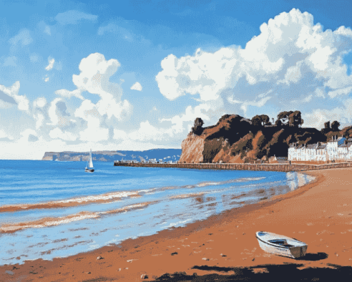 Teignmouth Seascape Diamond Painting