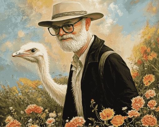 Terry Pratchett Ostriches Diamond Painting