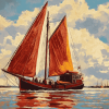 Thames Sailing Barge Landscapes Diamond Painting