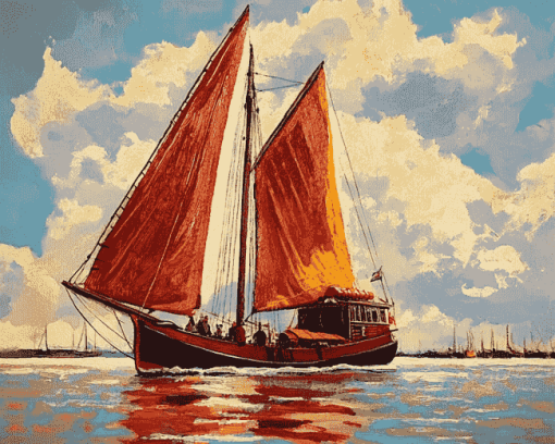 Thames Sailing Barge Landscapes Diamond Painting