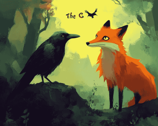 The Fox and the Crow Animation Diamond Painting