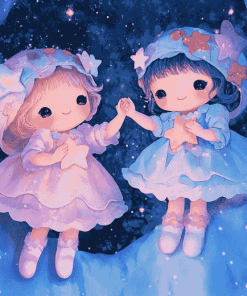 The Little Twin Stars Pink Diamond Painting