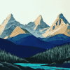 Three Sisters Mountains Oregon Diamond Painting