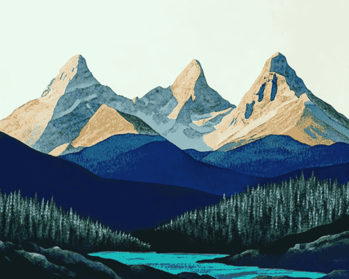 Three Sisters Mountains Oregon Diamond Painting