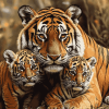 Tiger Cubs Art Diamond Painting