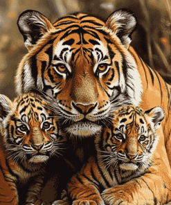 Tiger Cubs Art Diamond Painting