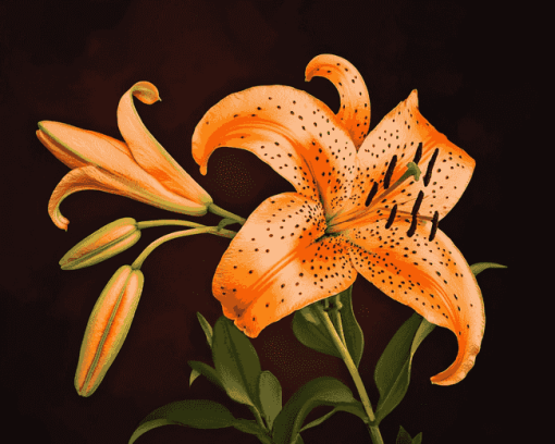 Tiger Lilies Blooms Diamond Painting