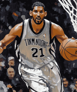 Tim Duncan Basketball Diamond Painting