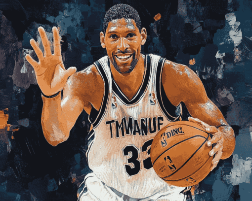 Tim Duncan Famous Basketball Diamond Painting