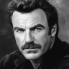 Tom Selleck Iconic Black and White Diamond Painting