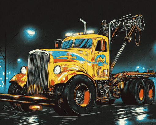 Tow Truck Animation Diamond Painting