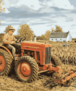 Tractor Scene Diamond Painting