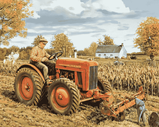 Tractor Scene Diamond Painting