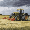 Tractors in Lush Hay Fields Diamond Painting